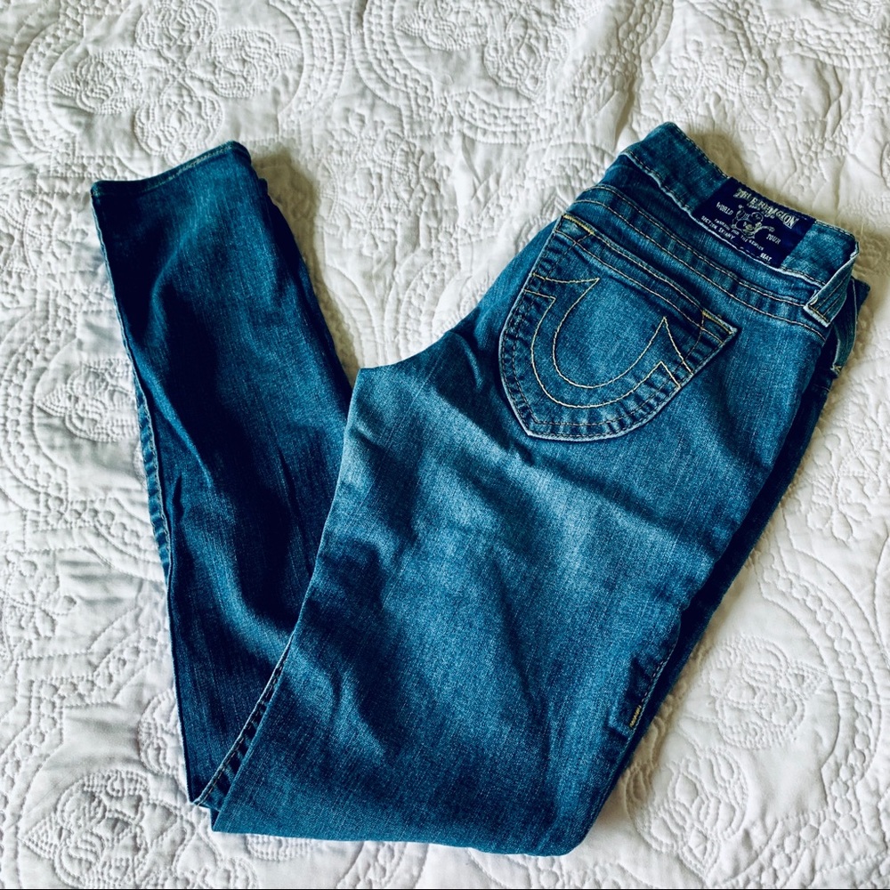 Low Rise Mid-Wash True Religion Skinny Jeans